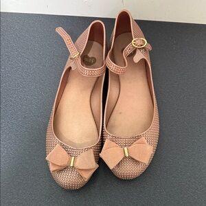 Melissa Blush Textured Flats with Bow